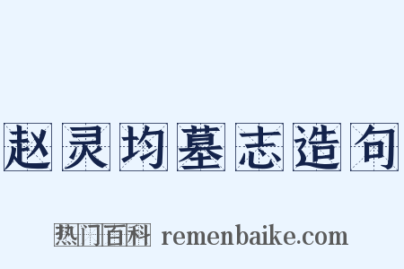 赵灵均墓志造句是什么意思的图片